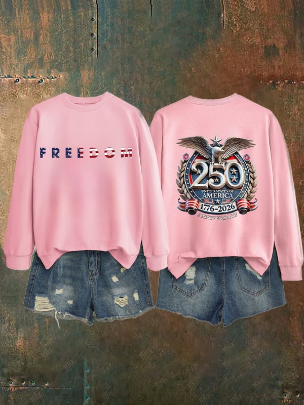 Women's   American 250th Print  Sweatshirt