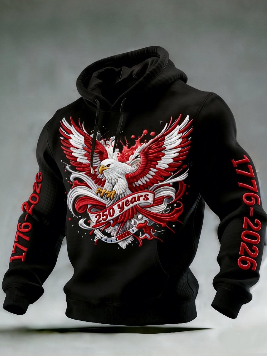 Men's Casual American 250th Anniversary Print Sweatshirt