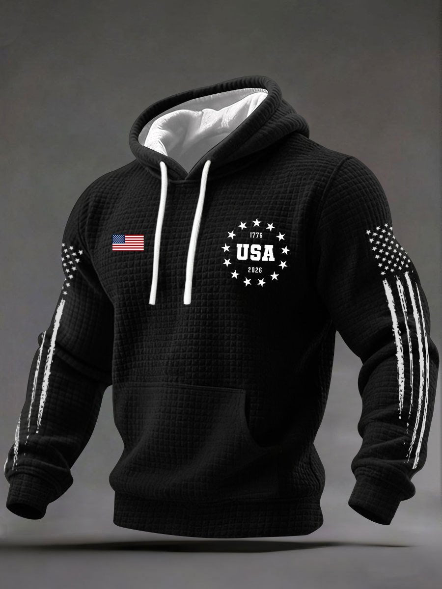 Men's Casual American 250th Anniversary Print Sweatshirt