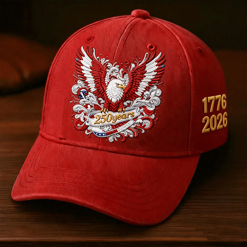 Unisex casual hat with a 250th anniversary of the United States commemorative print.