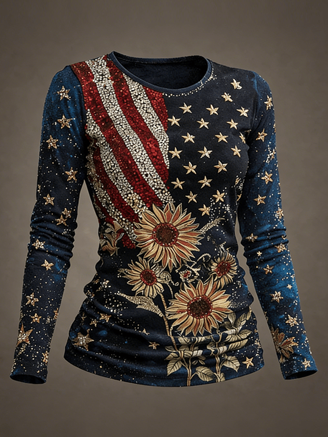 250th Anniversary Floral Art Print Long-Sleeved T-Shirt