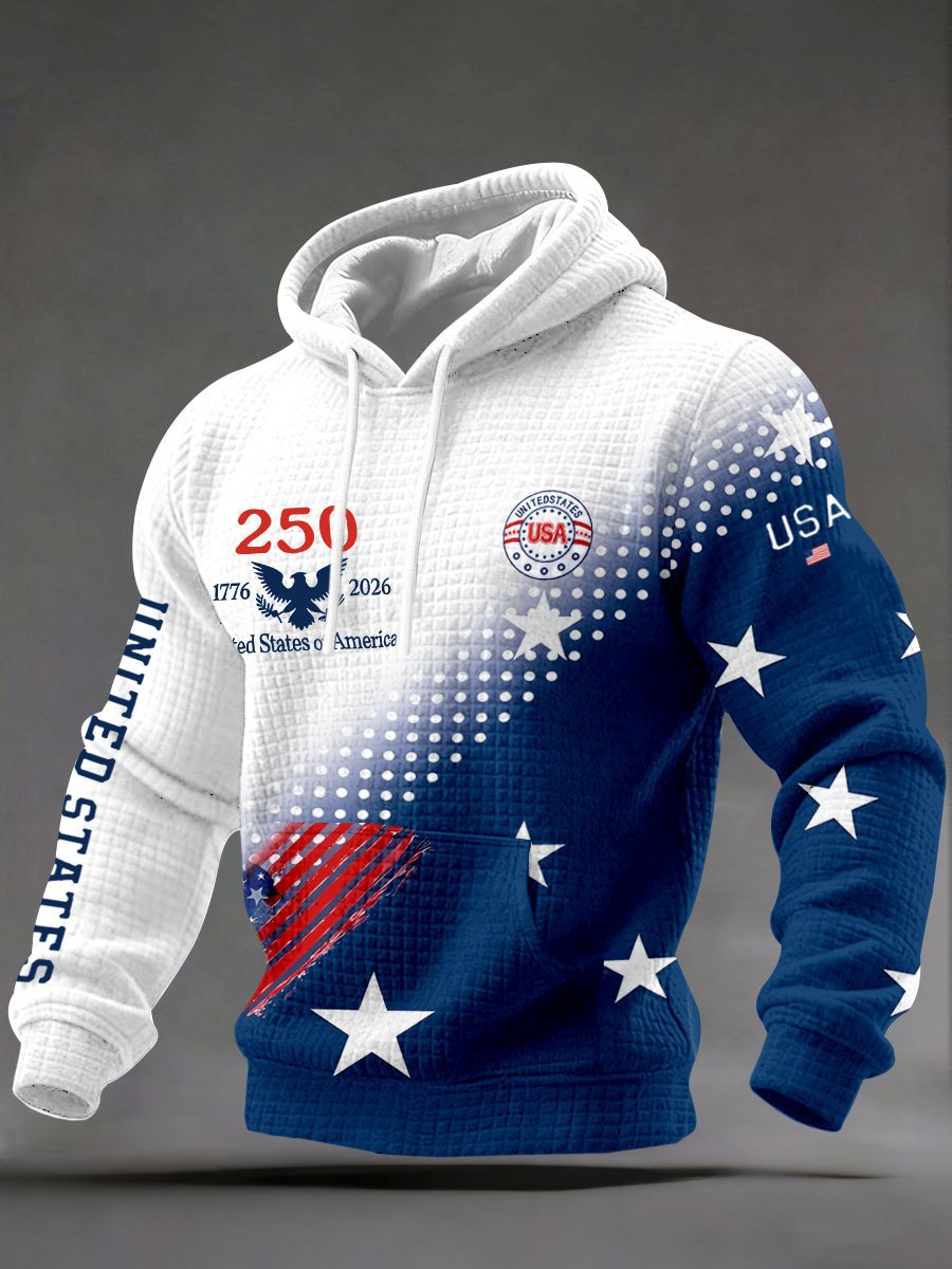 Men's Casual American 250th Anniversary Print Sweatshirt