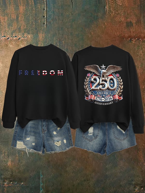 Women's   American 250th Print  Sweatshirt