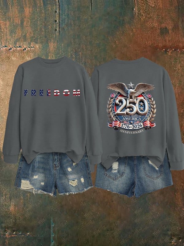 Women's   American 250th Print  Sweatshirt