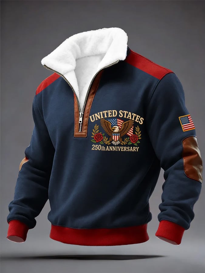 Men's Casual USA 250th Anniversary Printed Knit Sweatshirt