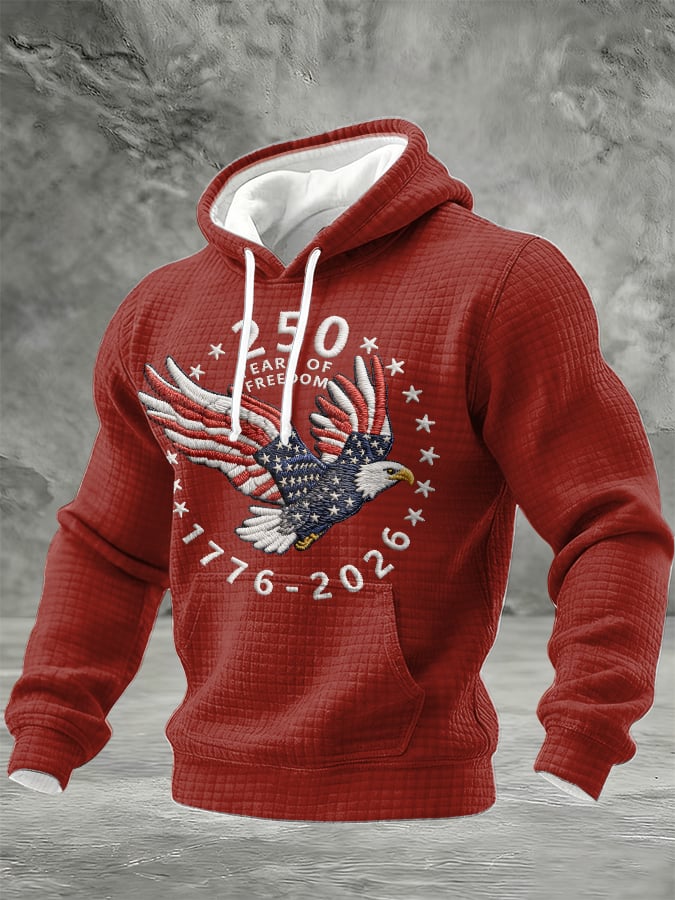 Men'S Casual Hoodie With American 250th Anniversary Print