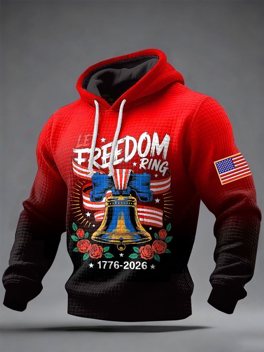 Men'S Casual Hoodie With American 250th Anniversary Print