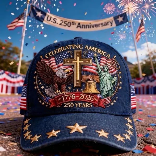 Unisex  🦅Eagle & Liberty & Cross🎆United States 250th Anniversary Hat🧢