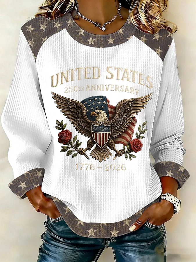 Women's Vintage America 250th Anniversary Print Casual Sweatshirt