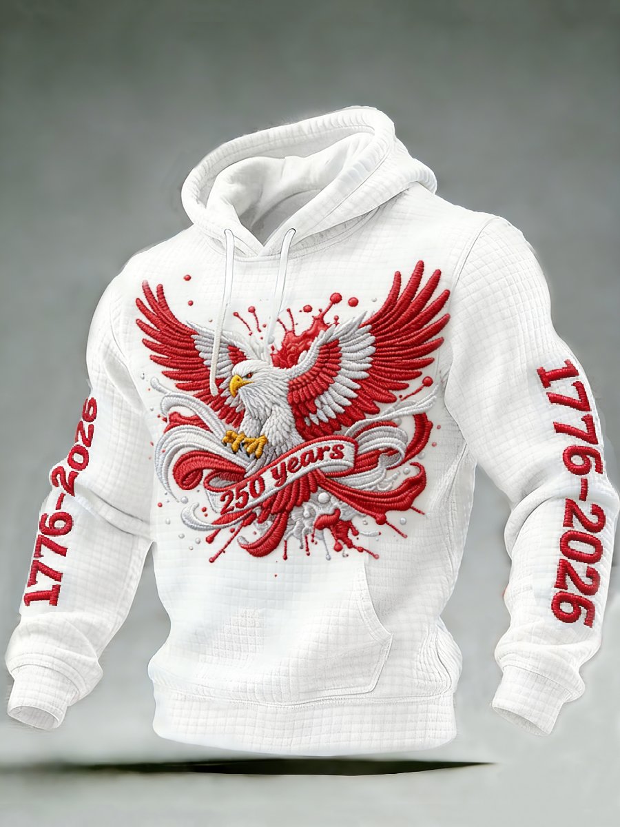 Men's Casual American 250th Anniversary Print Sweatshirt