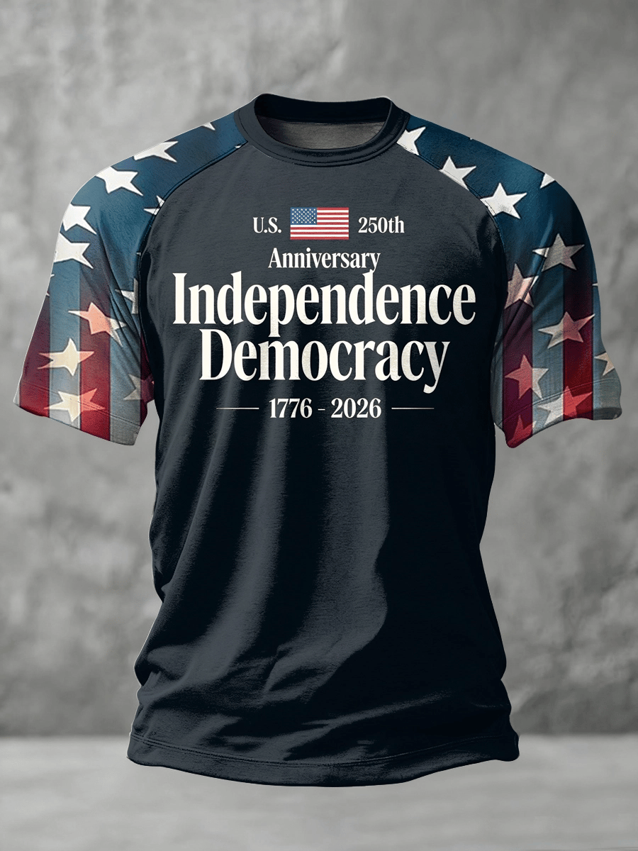 Men's Retro USA 250th Anniversary Print T-Shirt