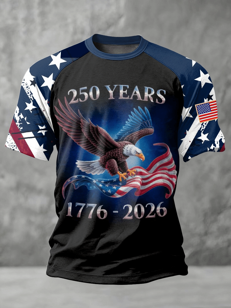 Men's Retro USA 250th Anniversary Print T-Shirt