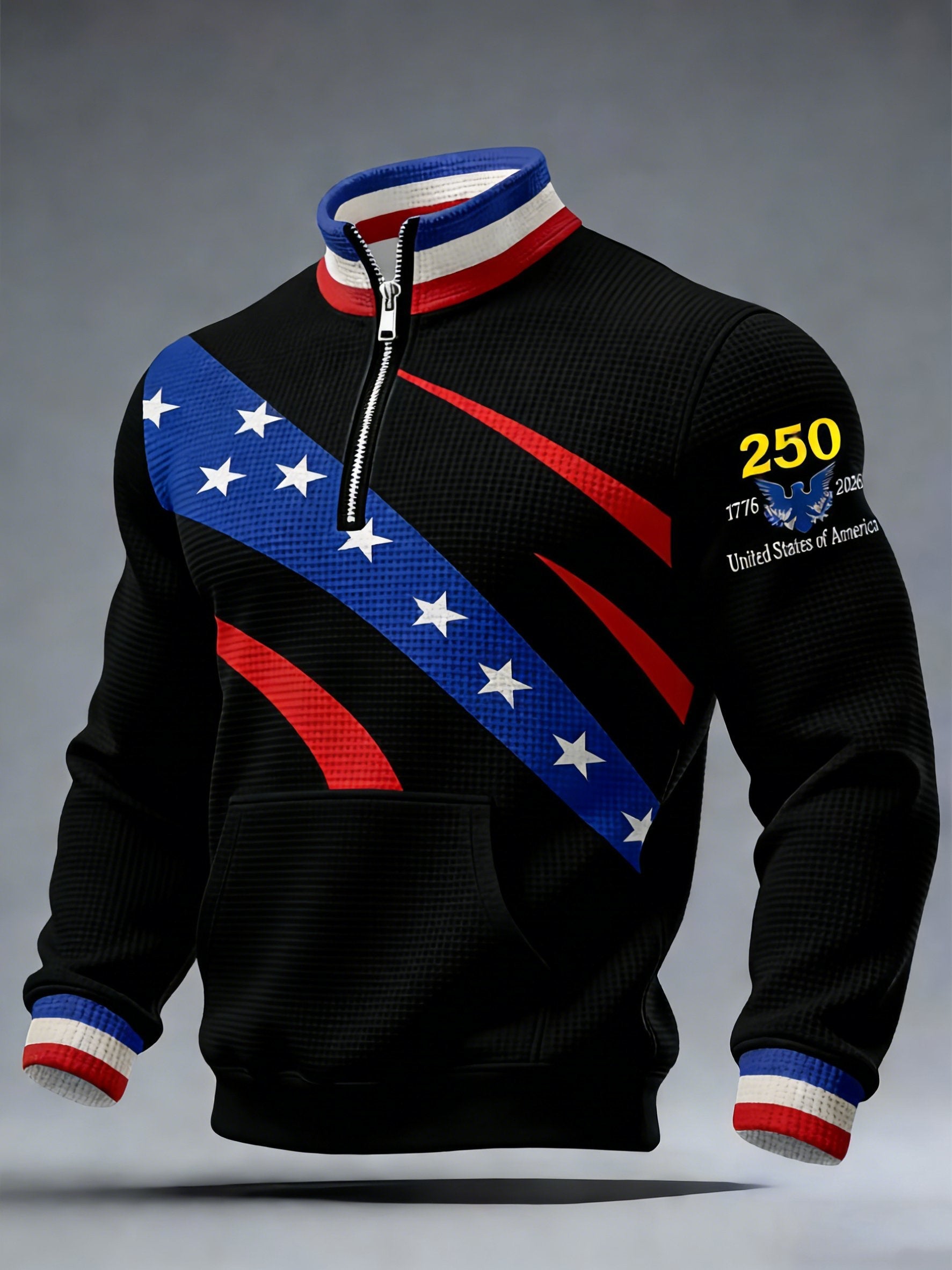 Men'S Casual American 250th Anniversary Printed Sweatshirt