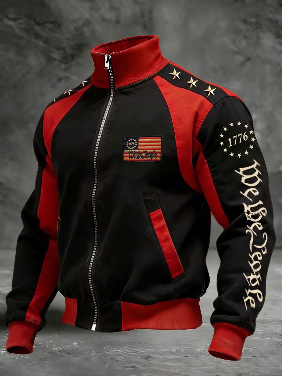 Men's casual hoodie with American 250th anniversary print