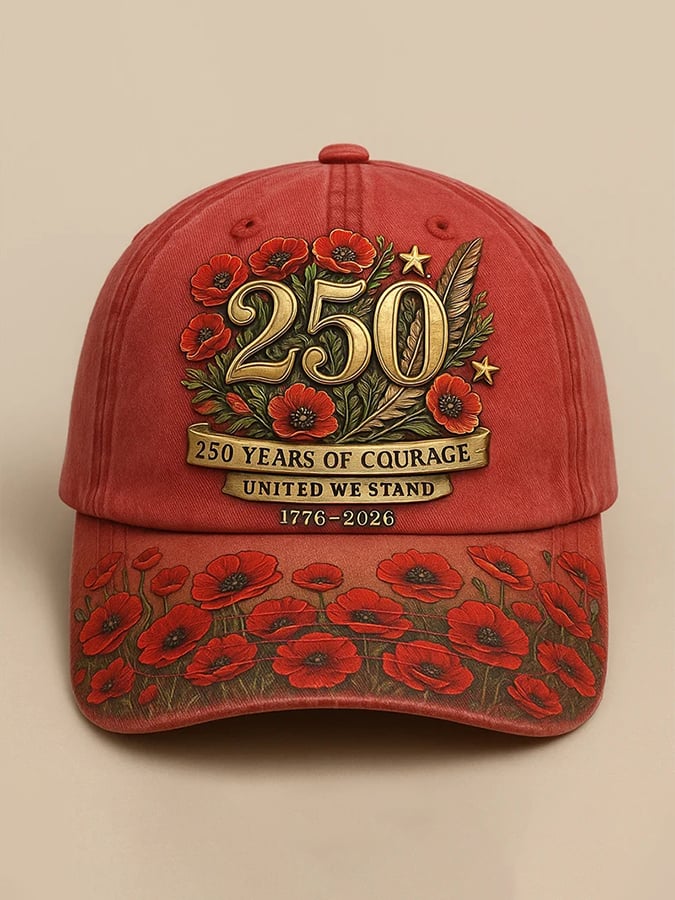 Unisex Casual Hat With A 250th Anniversary Of The United States Commemorative Print.