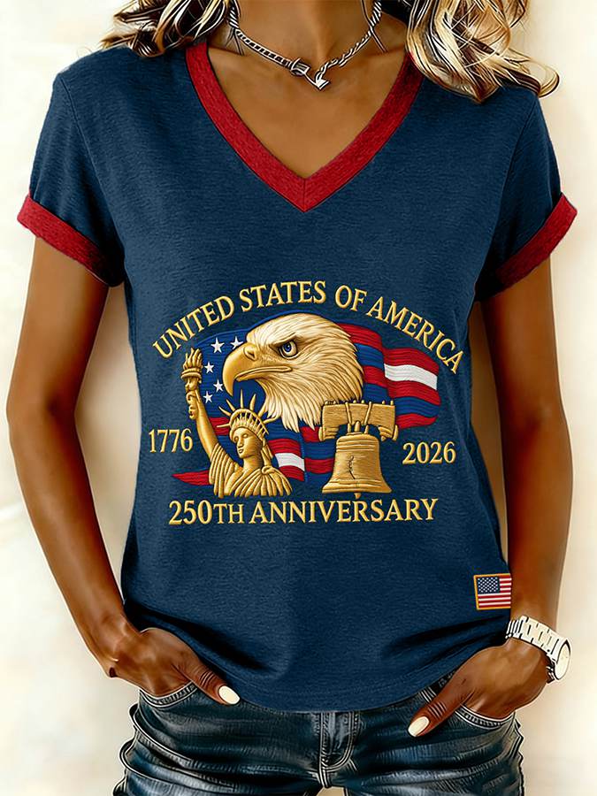 Women's Vintage America 250th Anniversary Print T-Shirt