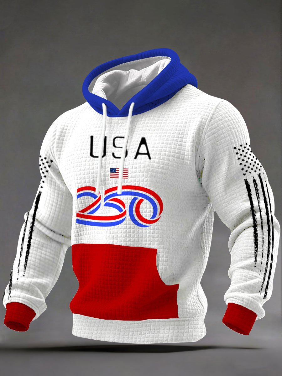 Men's Casual American 250th Anniversary Print Sweatshirt