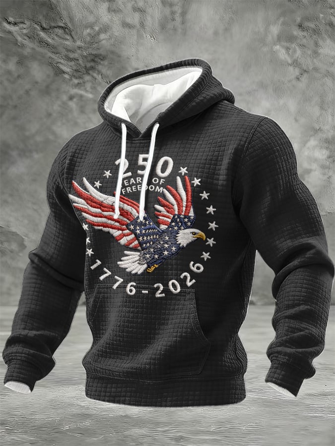Men'S Casual Hoodie With American 250th Anniversary Print