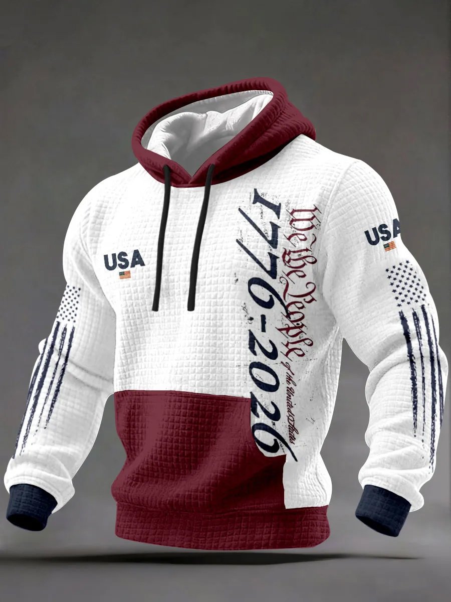 Men's Casual American 250th Anniversary Print Sweatshirt