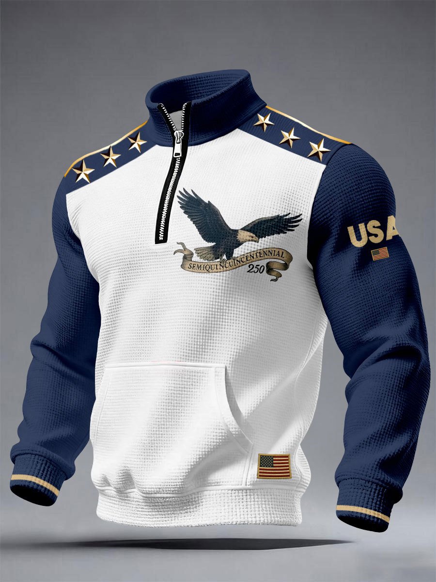 Men'S Casual American 250th Anniversary Printed Sweatshirt